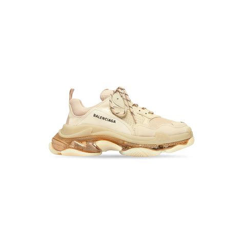 balenciaga triple s clear sole beige